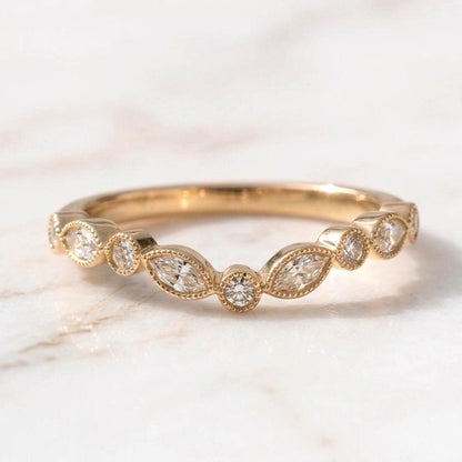 Marquise Lab Diamond Stacking Ring