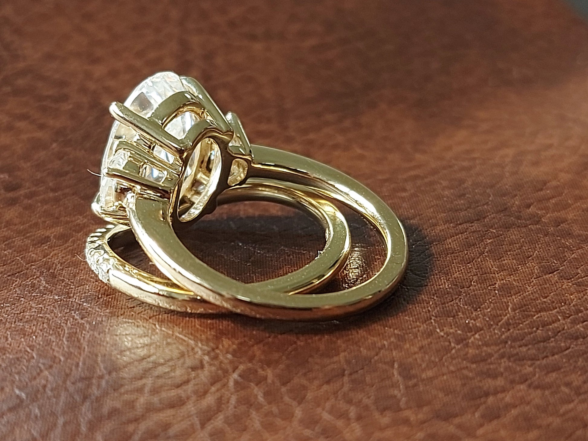 4.6 Ct Oval Moissanite Three Stone Engagement Ring