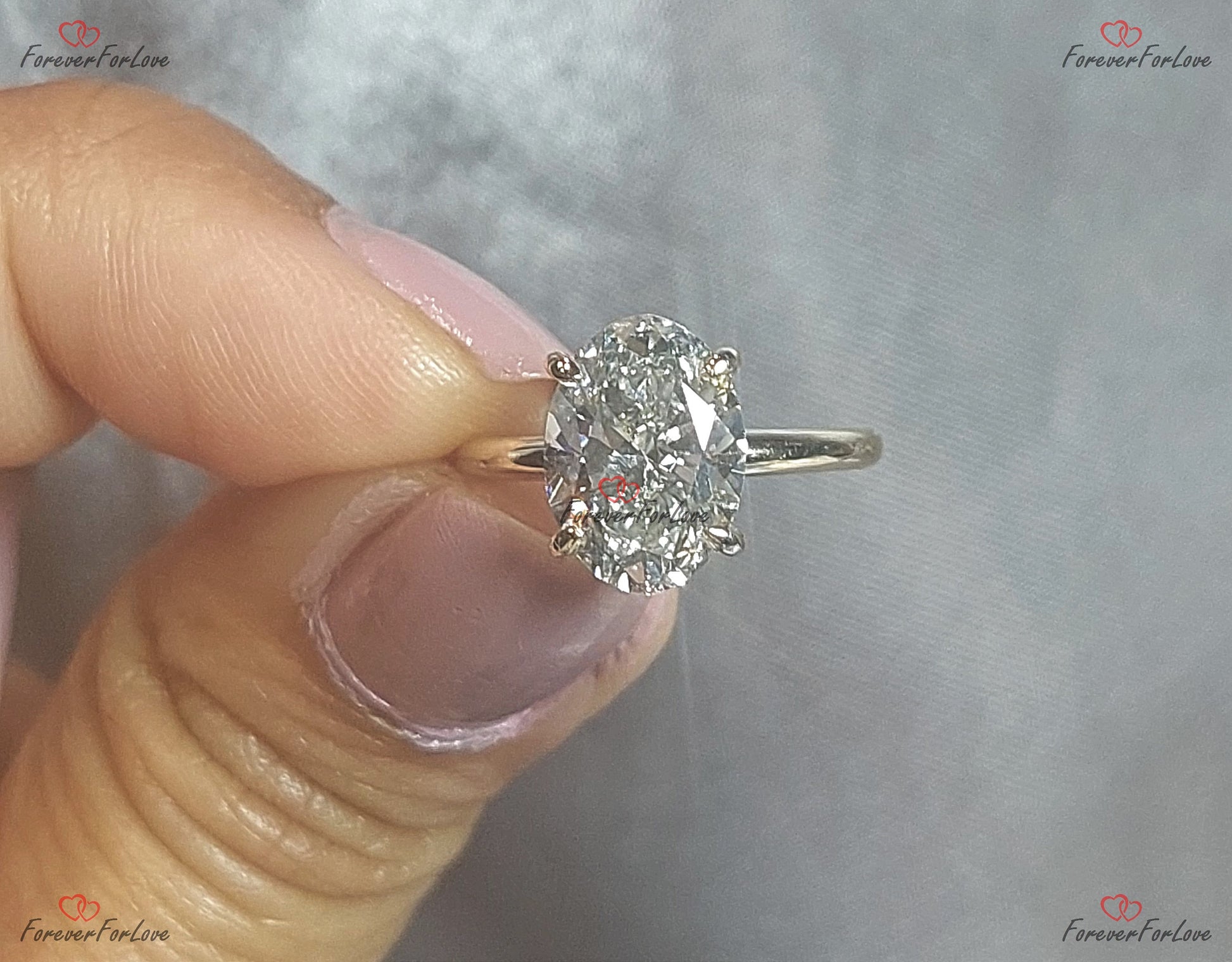 2.5 Ct IGI Certified Oval Lab Diamond Engagement Ring