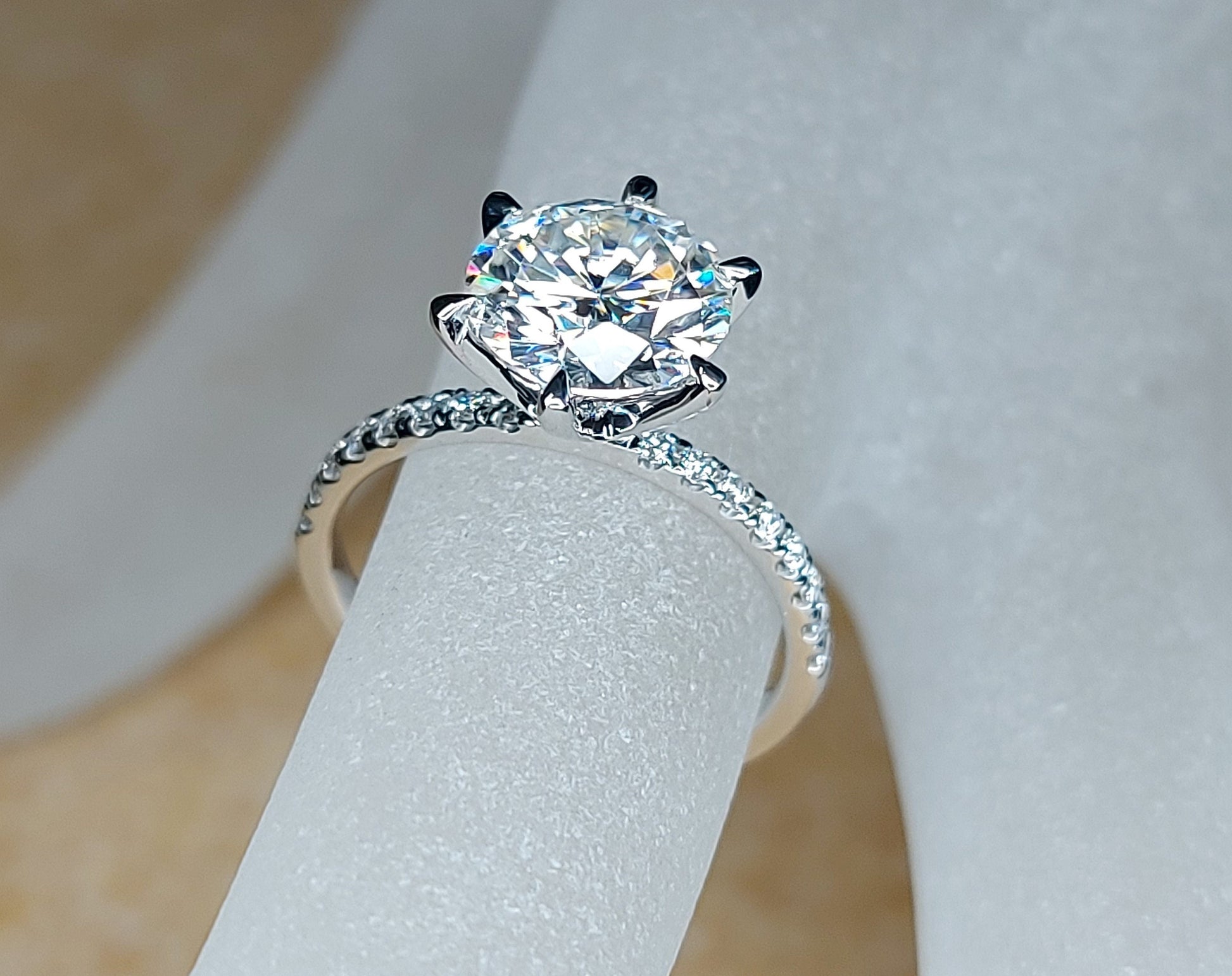 2 Ct Round Lab Diamond Solitaire Engagement Ring