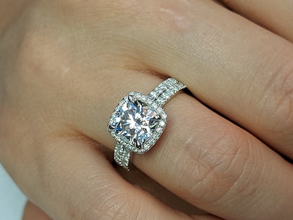 2.5 Ct Cushion Moissanite Eternity Band