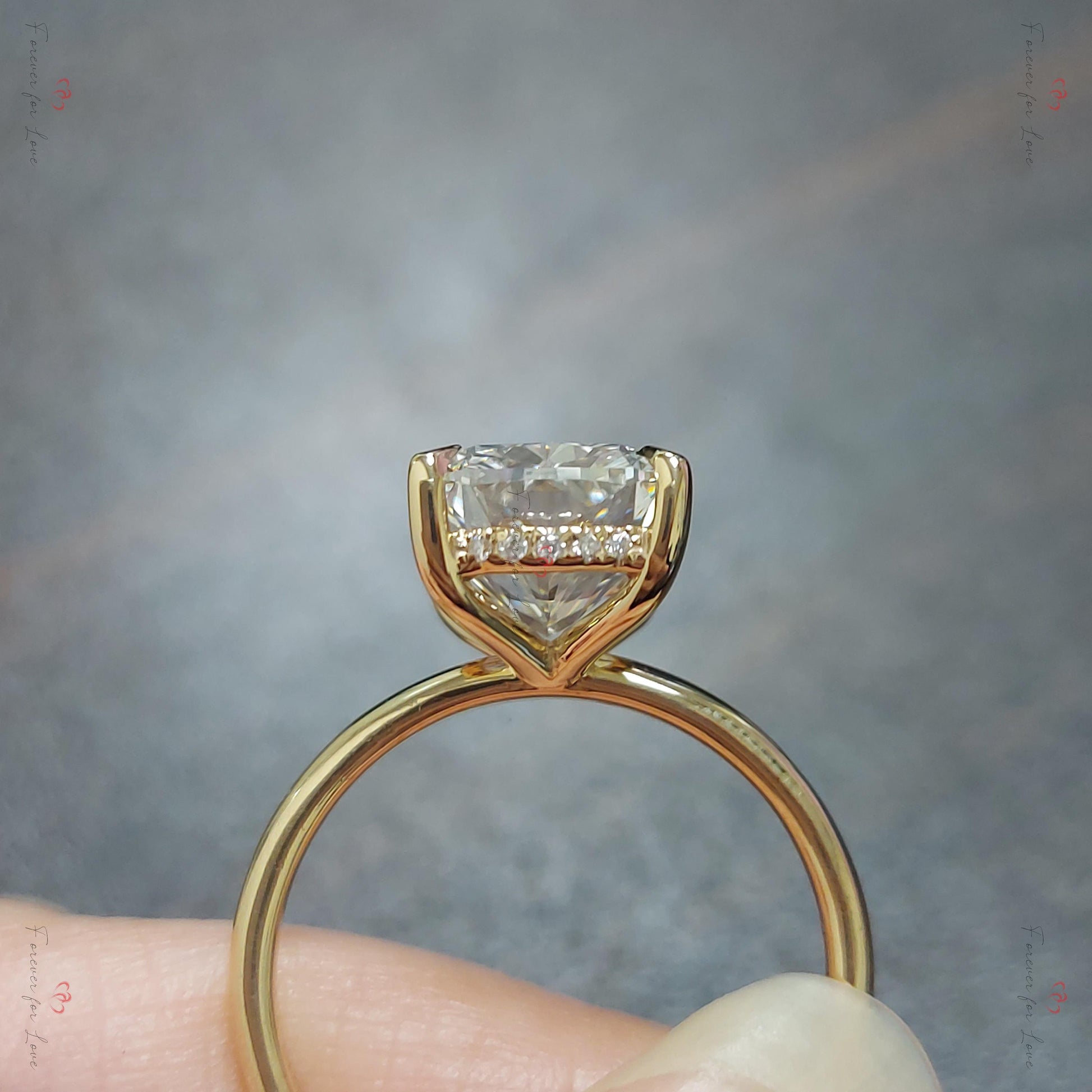 7 Ct Cushion Diamond, Moissanite Engagement Ring