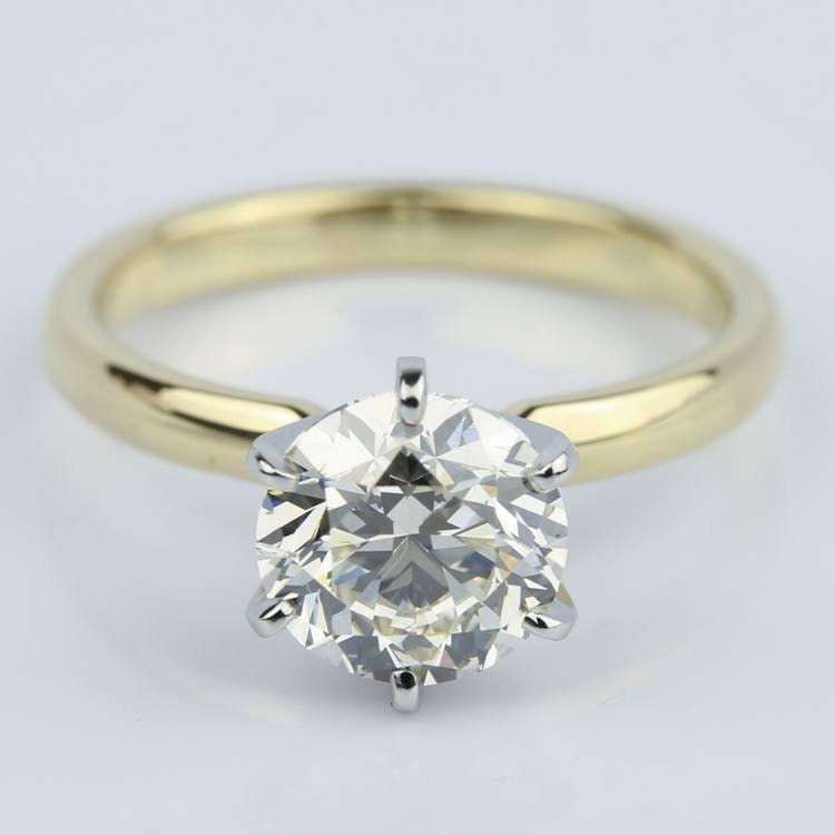 2 Ct Round Moissanite Solitaire Engagement Ring