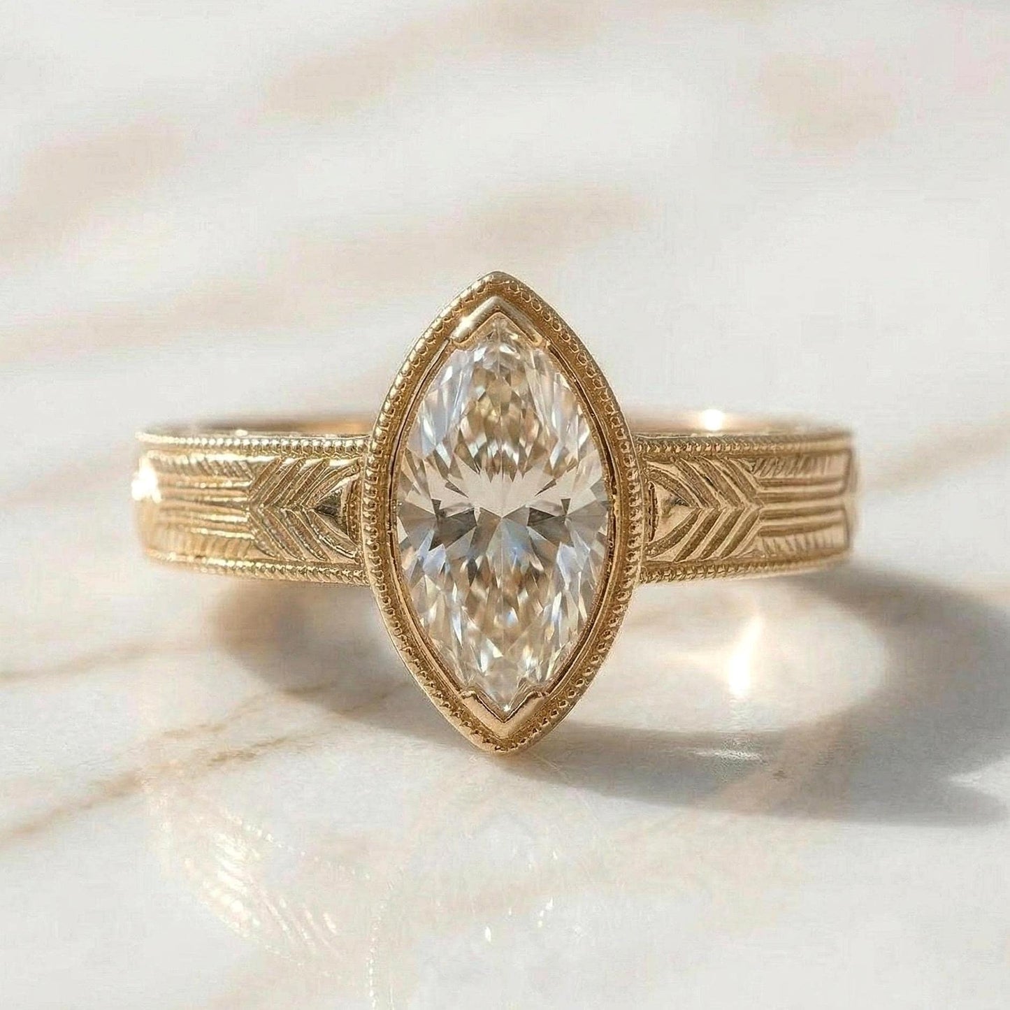 IGI Certified Pear Lab Diamond Band Pear cut 1Ct Moissanite Brilliant Cut engagement ring in 935 Argentium Silver — custom handcrafted by Forever For Love