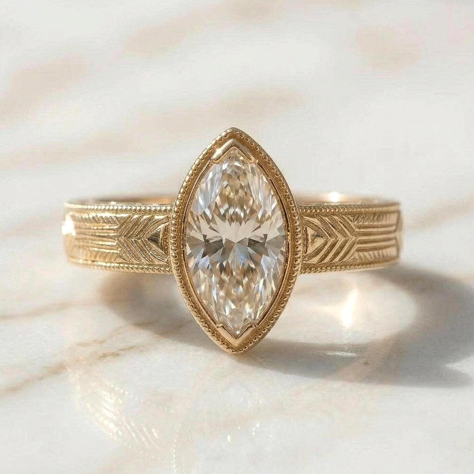 IGI Certified Pear Lab Diamond Band
