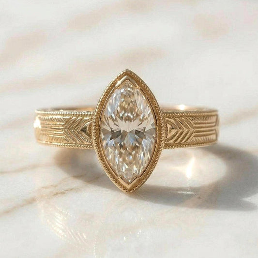 IGI Certified Pear Lab Diamond Band