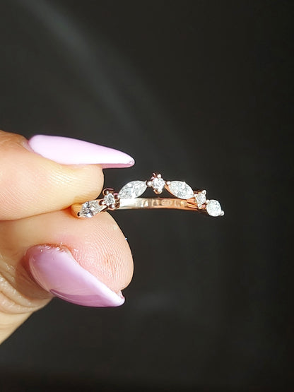 Marquise Moissanite Stacking Ring