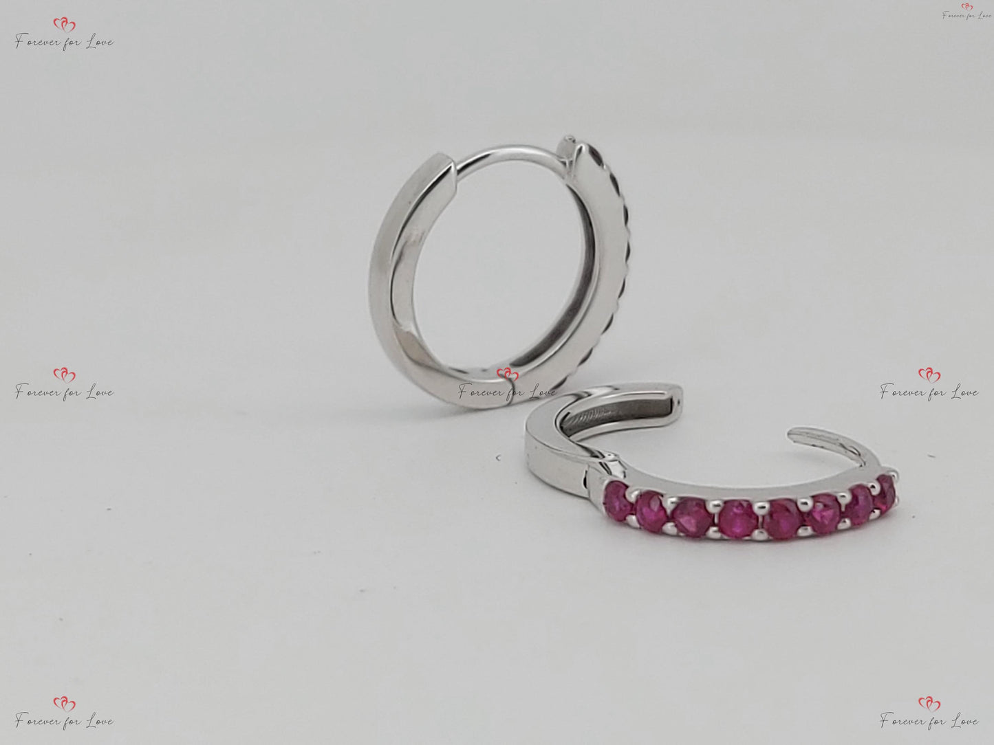Natural Ruby Earrings / Huggie Earrings / 14k Gold 10MM Ruby Huggie Hoop Earrings / July Birthstone / Last Minute Gift Idea, Gift for Mom Sapphire engagement ring in Gold or Platinum — custom handcrafted by Forever For Love