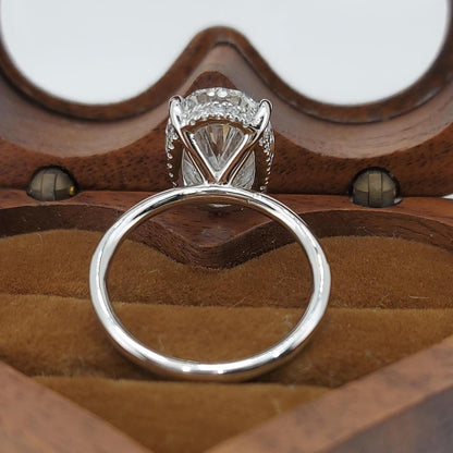 4 Ct Oval Lab Diamond Solitaire Engagement Ring