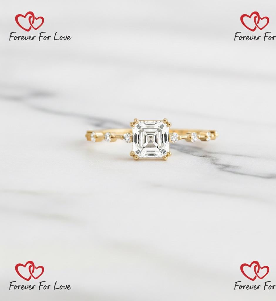 1.5 Ct IGI Certified Asscher Lab Diamond Wedding Ring