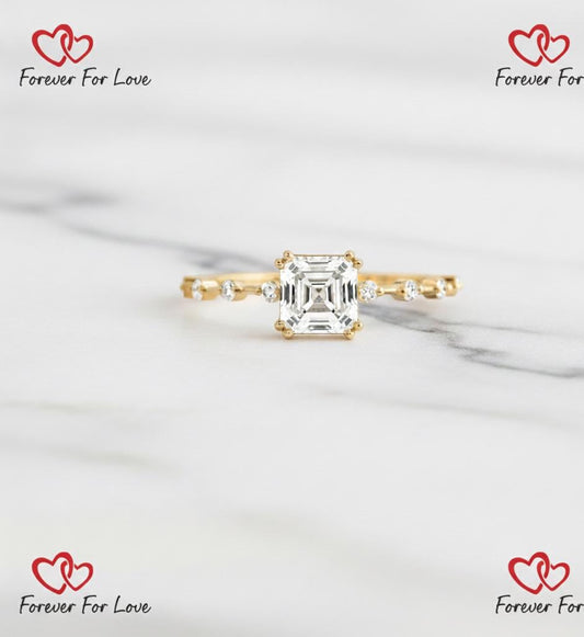 1.5 Ct IGI Certified Asscher Lab Diamond Wedding Ring