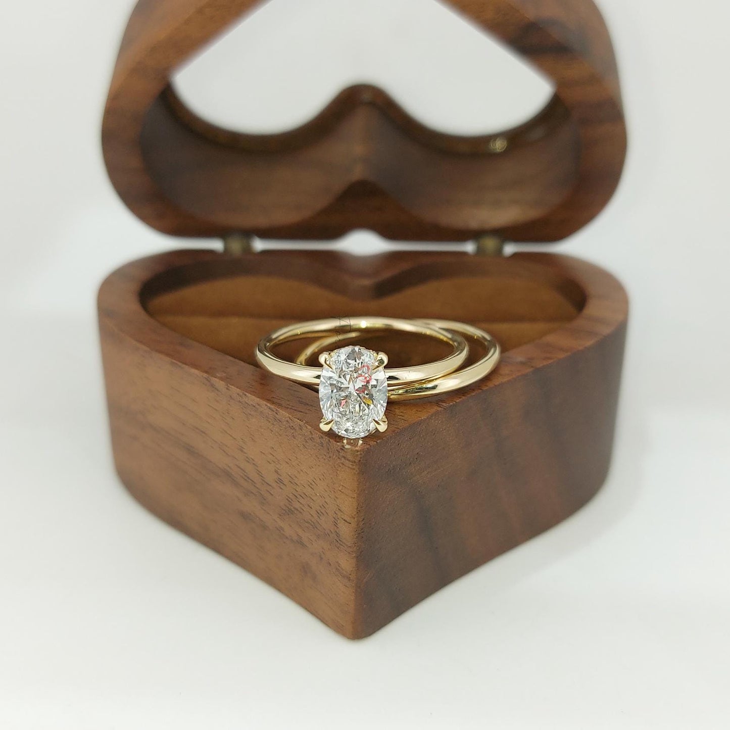 1 Ct Oval Diamond Wedding Band Oval cut Moissanite Brilliant Cut engagement ring in 935 Argentium Silver — custom handcrafted by Forever For Love