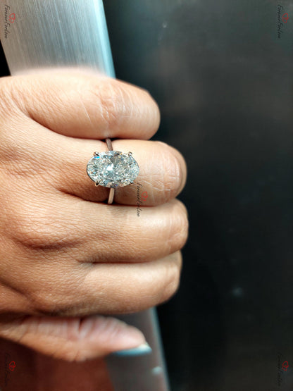 5 Ct Oval Lab Diamond Engagement Ring