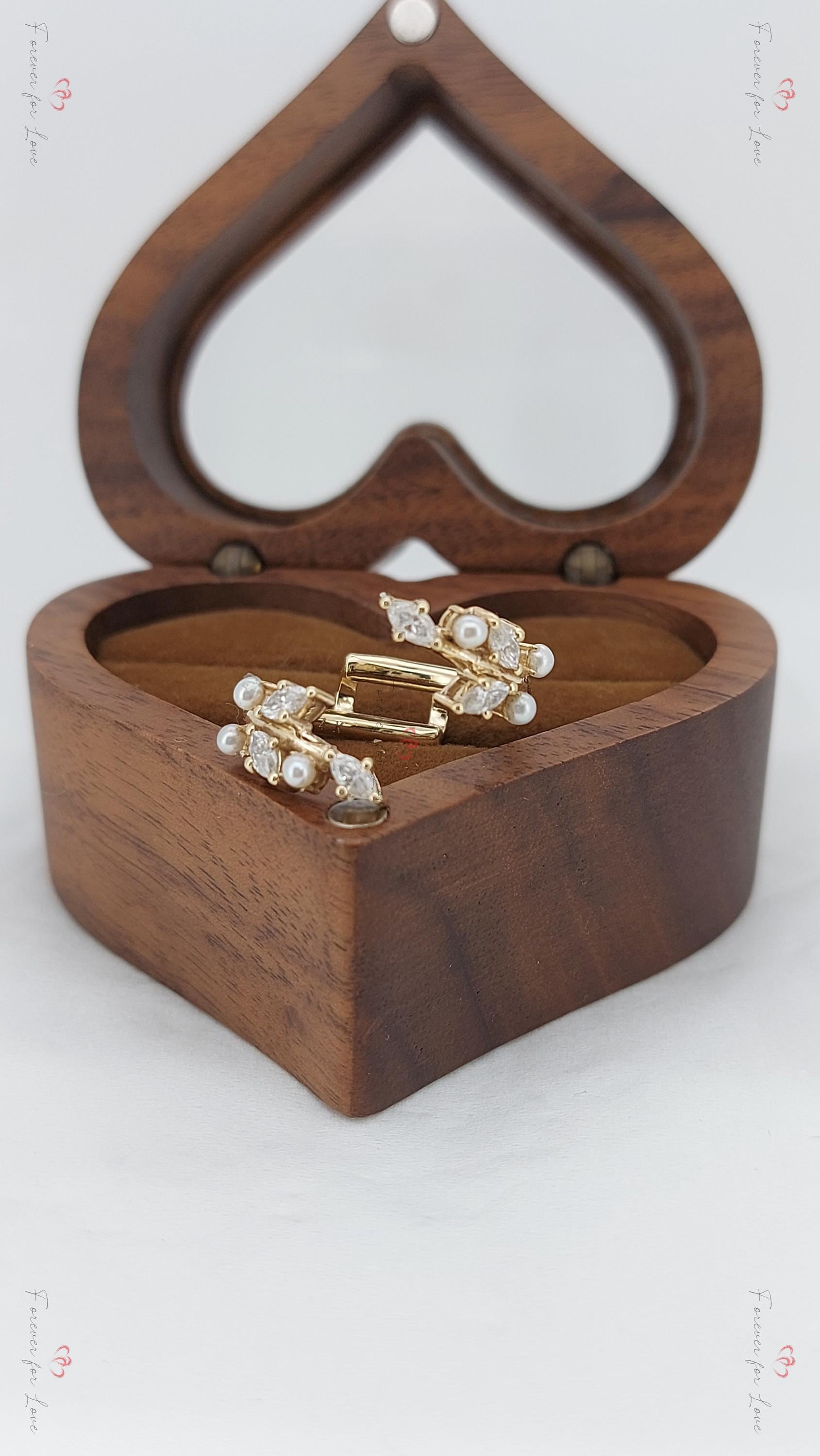 Marquise Moissanite, Pearl Stacking Ring