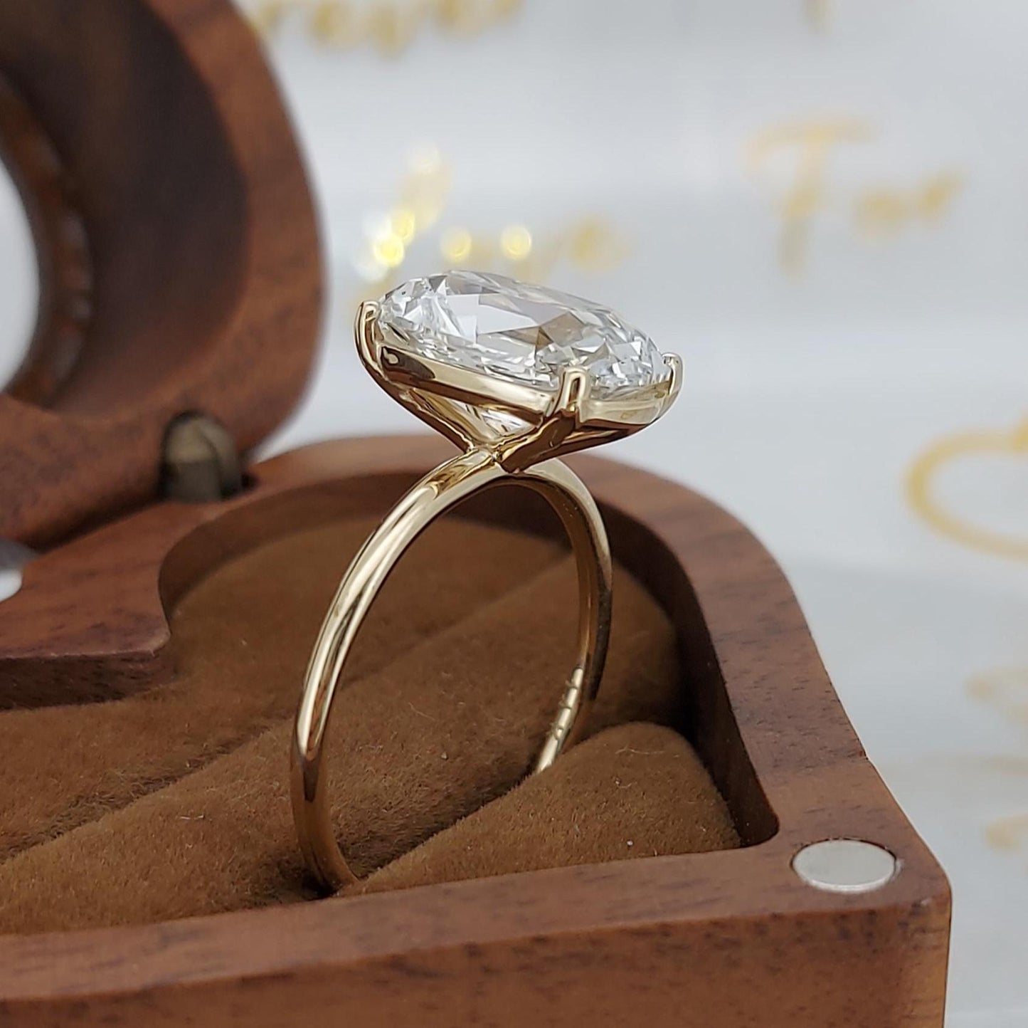 4 Ct IGI Certified Old Mine Lab Diamond Solitaire Engagement Ring 1Ct Moissanite Brilliant Cut engagement ring in 935 Argentium Silver — custom handcrafted by Forever For Love
