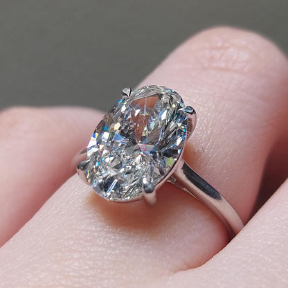 3.6 Ct Oval Lab Diamond Engagement Ring