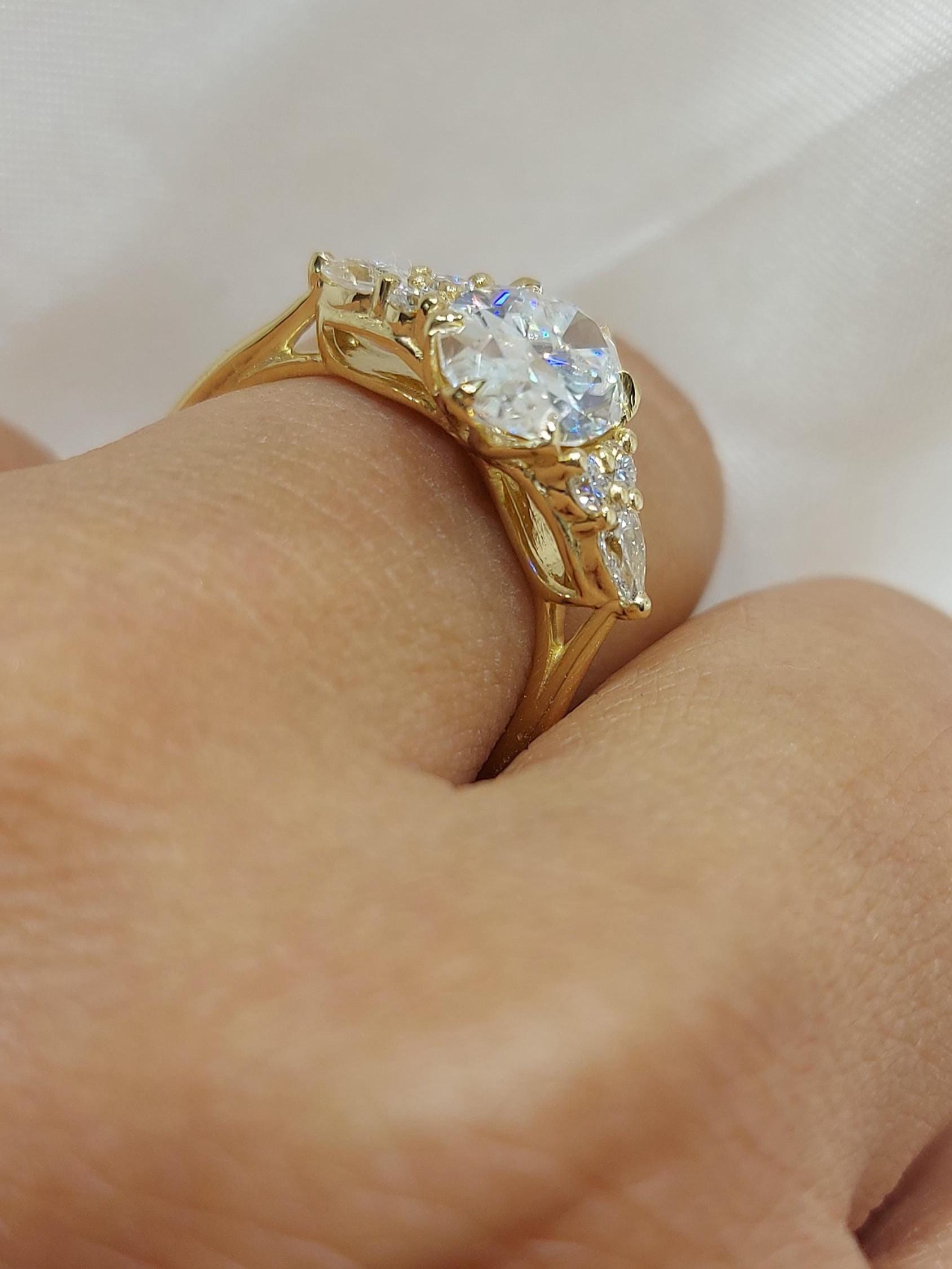 Oval Diamond, Moissanite Engagement Ring
