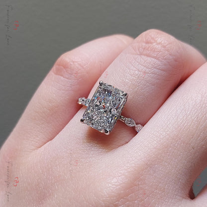 4 Ct IGI Certified Radiant Lab Diamond Solitaire Engagement Ring