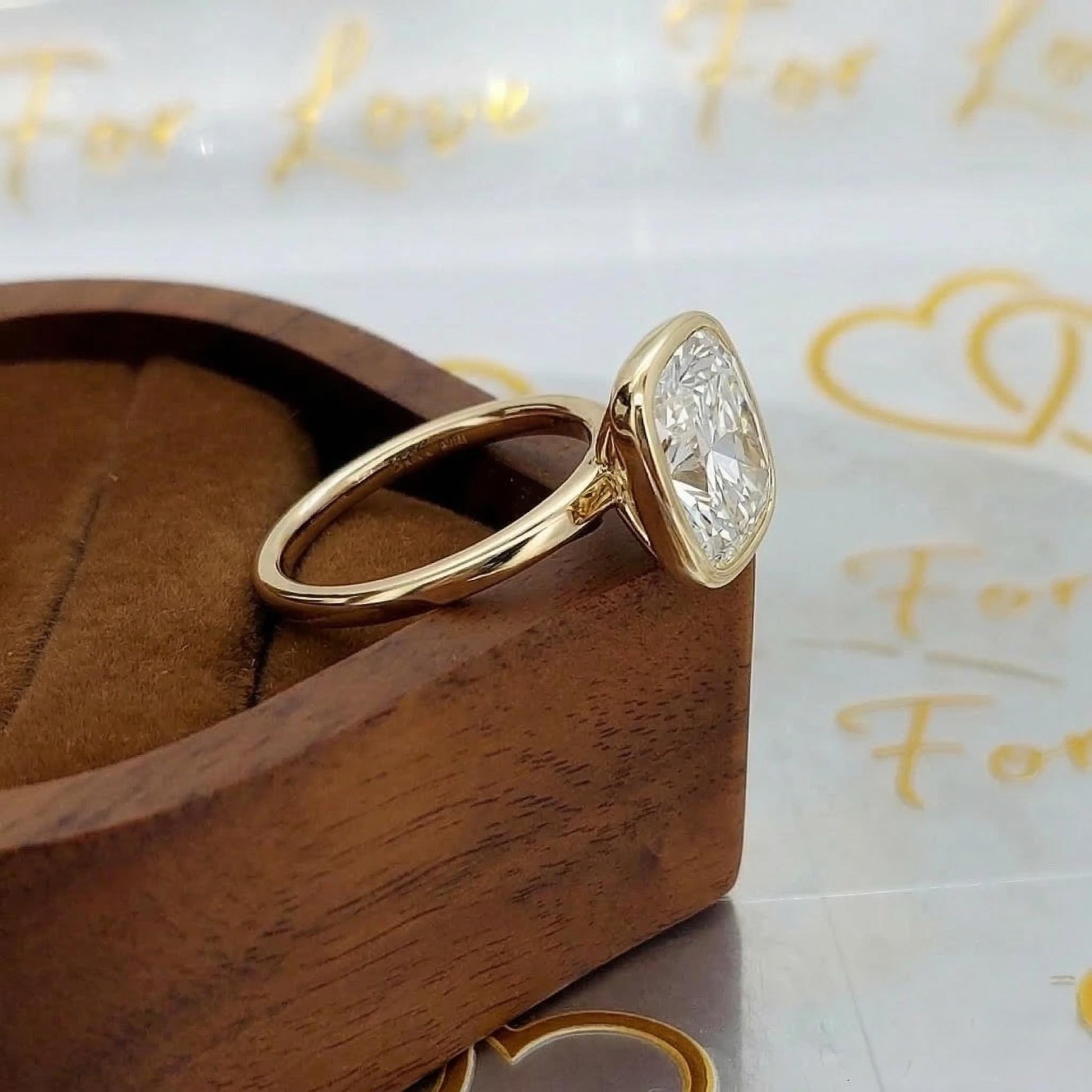 3.5 Ct IGI Certified Cushion Lab Diamond Engagement Ring