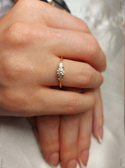 Pear Natural Diamond Engagement Ring