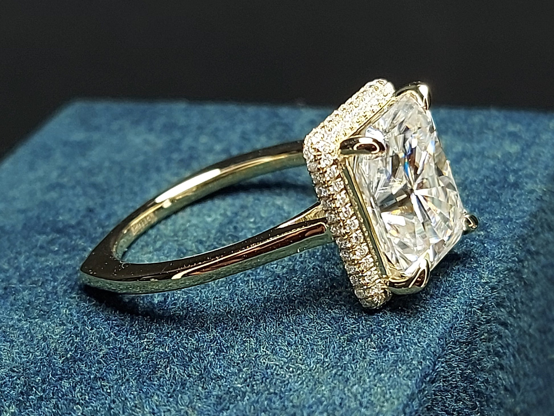 5 Ct Radiant Moissanite Halo Engagement Ring