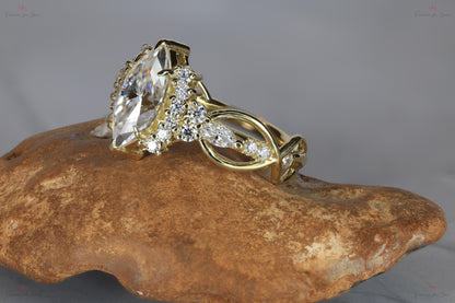 1.0 Ct IGI Certified Marquise Lab Diamond Engagement Ring