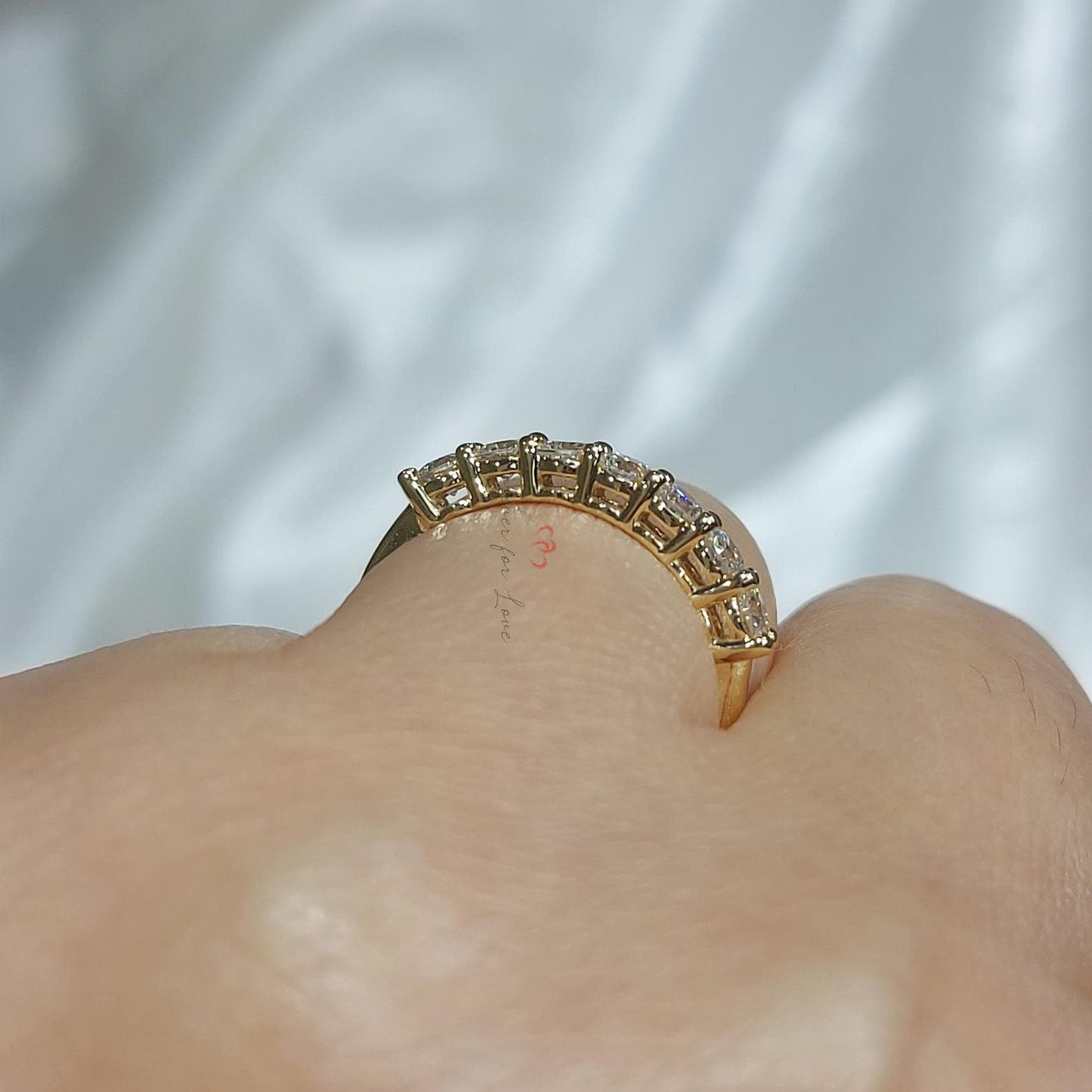 Round 3mm Lab Diamond Stackable Band Round cut Moissanite Brilliant Cut engagement ring in 935 Argentium Silver — custom handcrafted by Forever For Love