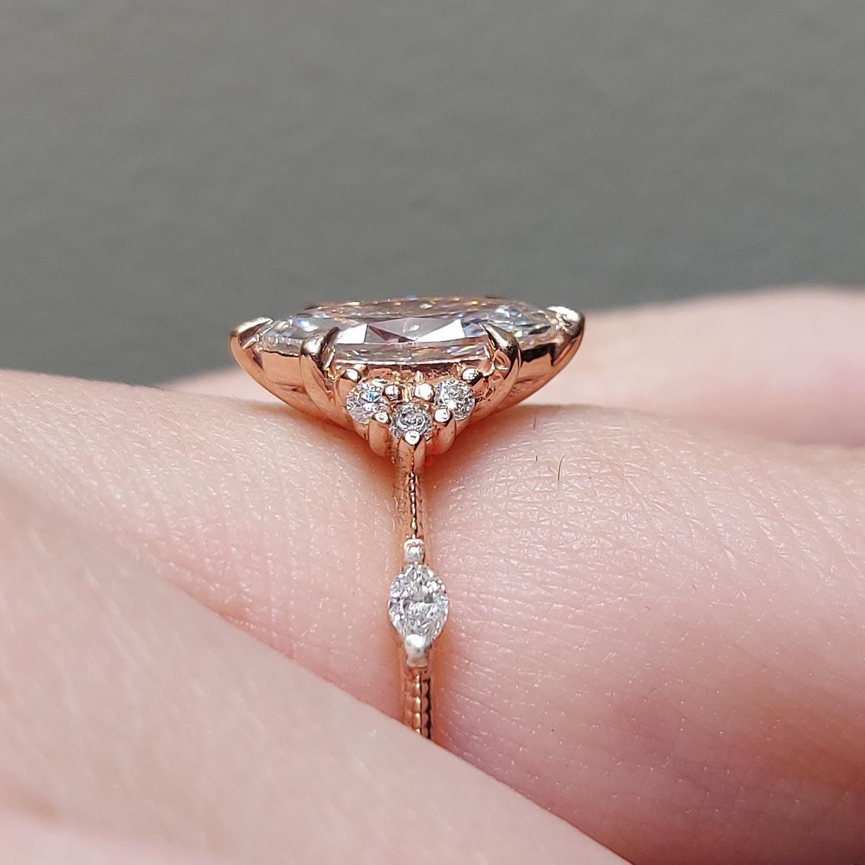 2.0 Ct Marquise Lab Diamond Engagement Ring