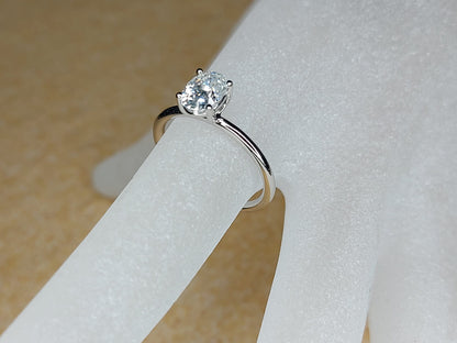 1 Ct Oval Diamond, Moissanite Engagement Ring