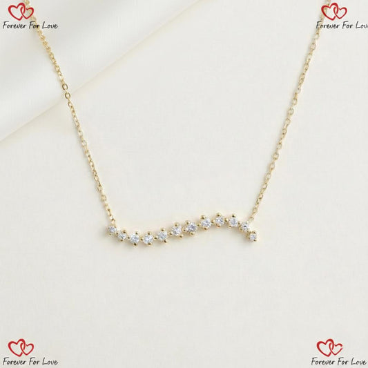 Round diamond Necklace, 14k Yellow Gold, Dainty Minimalist Round Pendant, lab Diamond Womens Necklace, Unique design, Special Gift For Her.