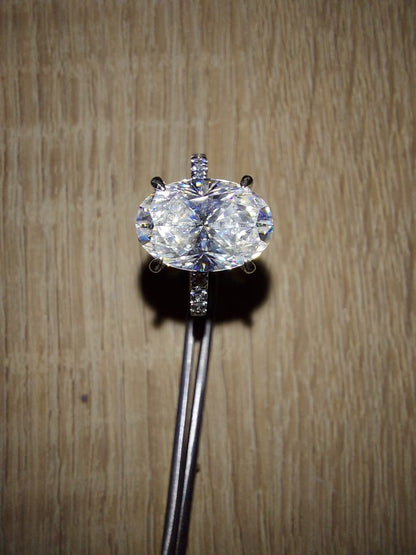 4 Ct Oval Diamond, Moissanite Engagement Ring