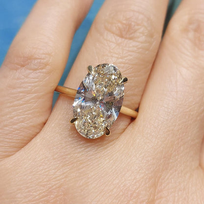 6 Ct Oval Lab Diamond Engagement Ring