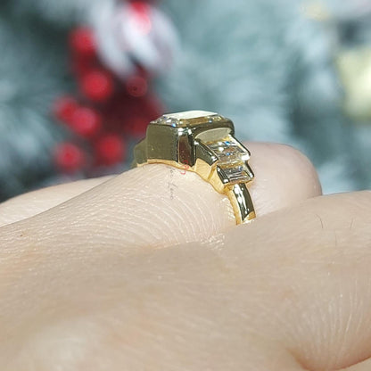 Emerald Lab Diamond Engagement Ring