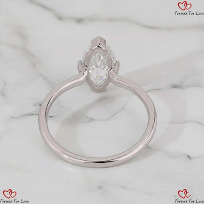 1.5 Ct IGI Certified Marquise Lab Diamond Engagement Ring