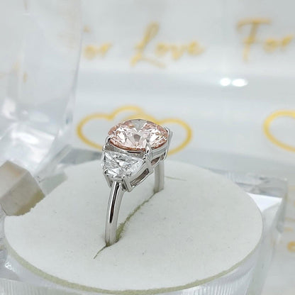 4 Ct IGI Certified Round Lab Diamond Three Stone Engagement Ring