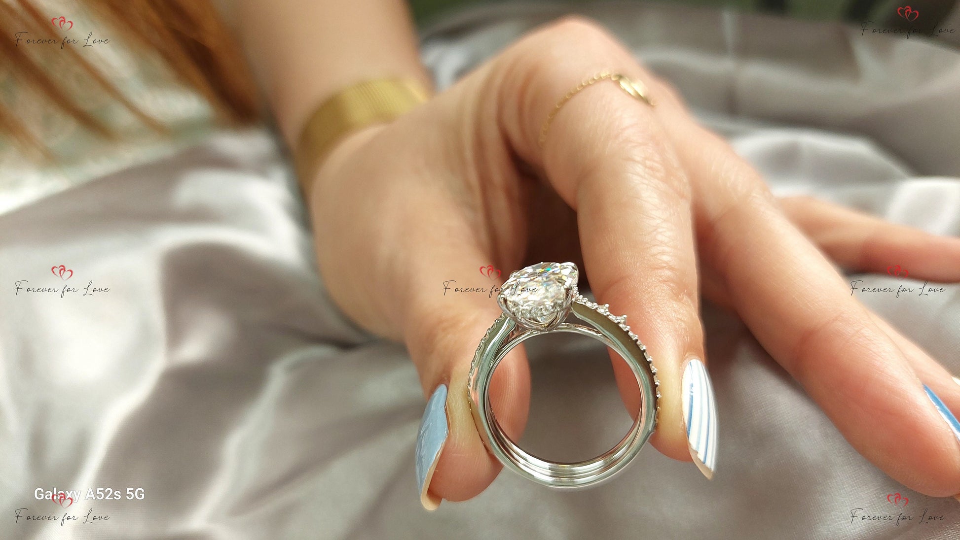 6.5 Ct Oval Moissanite Eternity Band