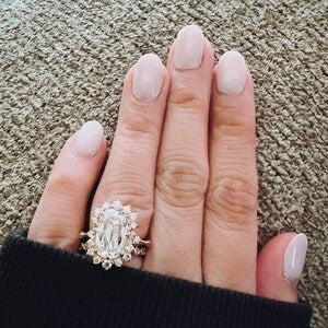 Vintage Cushion Cut Moissanite Engagement Ring, Halo Engagement Ring, Old Mine Cut Solitaire Solid Gold Solitaire Proposal Anniversary Ring.