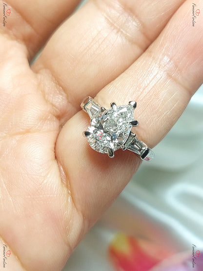 2 Ct Baguette Diamond Solitaire Engagement Ring
