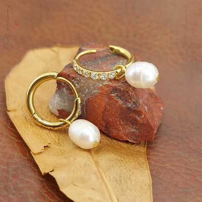18 Karat Gold, Südsee-Perlenohrringe, große Perlenohrringe, Südseeperle, Creolen, Brautohrringe, Huggie-Ohrringe, Geschenk für sie