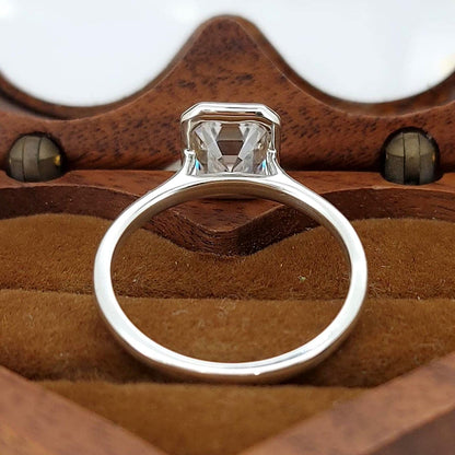1 Ct Emerald Moissanite, Emerald Solitaire Engagement Ring