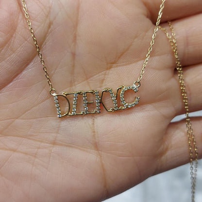 Personalisierte Namenskette aus 14 Karat Gold, ein bedeutungsvolles und zeitloses Geschenk für sie, Gold, Silber, Roségold, Baby-Namenskette, personalisiertes Geschenk für Mama