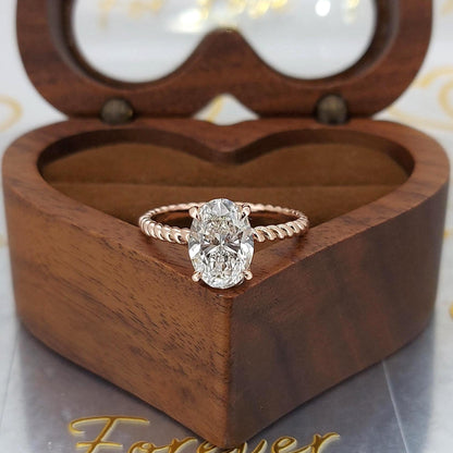 2.01 Ct IGI Certified Oval Lab Diamond Hidden Halo Engagement Ring