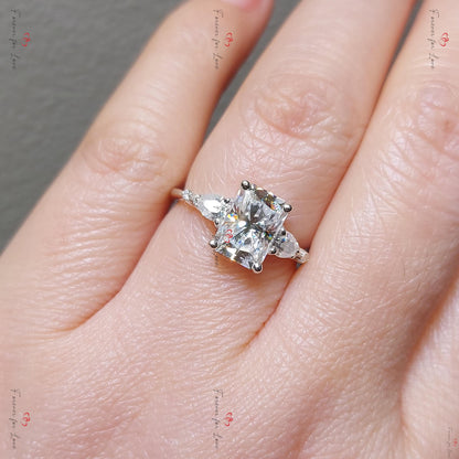 Radiant Diamond, Moissanite Eternity Band