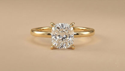 1.2 Ct IGI Certified Cushion Lab Diamond Hidden Halo Engagement Ring