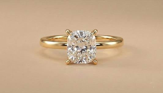 1.2 Ct IGI Certified Cushion Lab Diamond Hidden Halo Engagement Ring