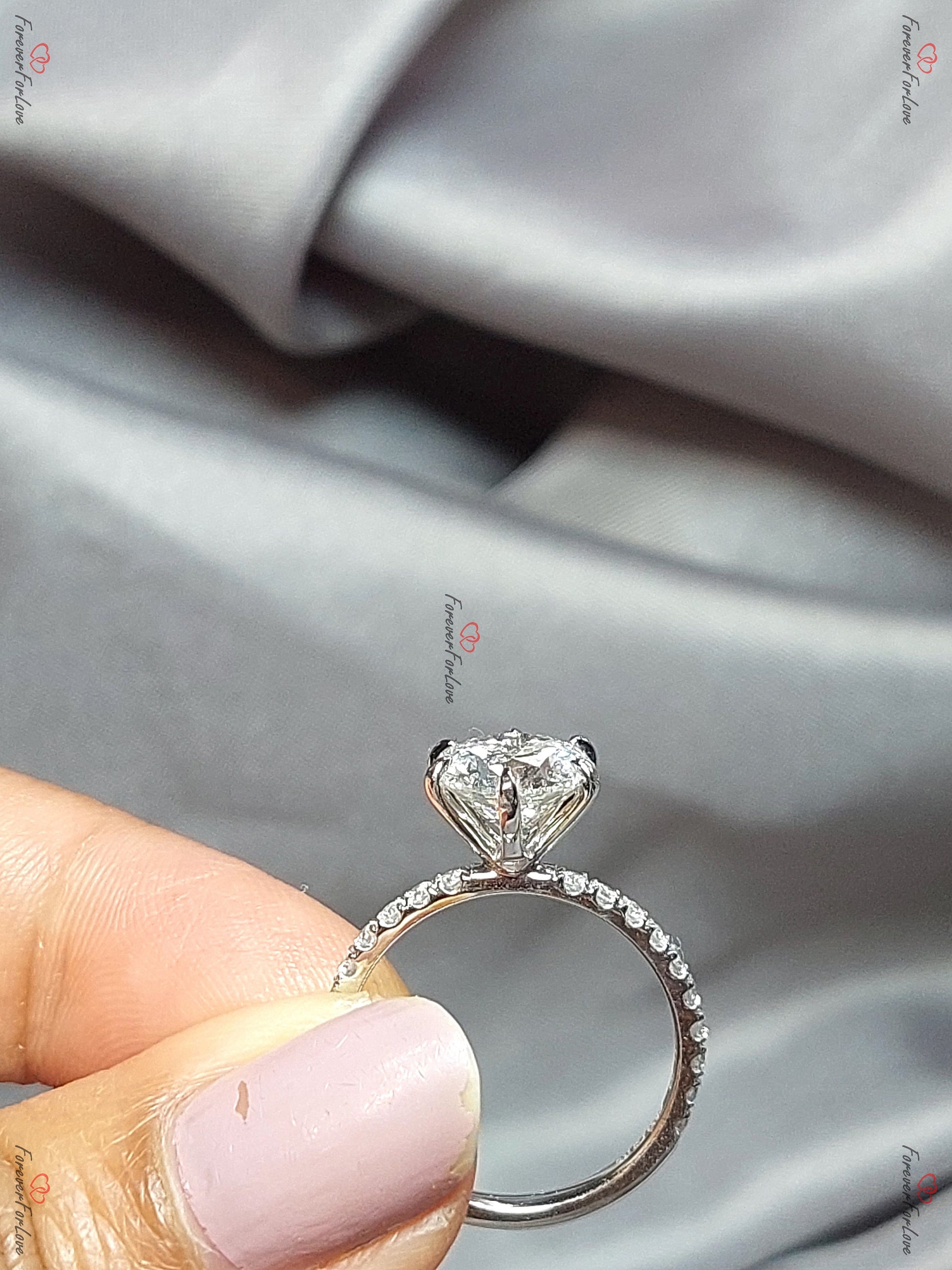 2 Ct Round Lab Diamond Solitaire Engagement Ring