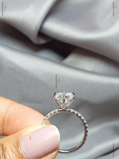 2 Ct Round Lab Diamond Solitaire Engagement Ring