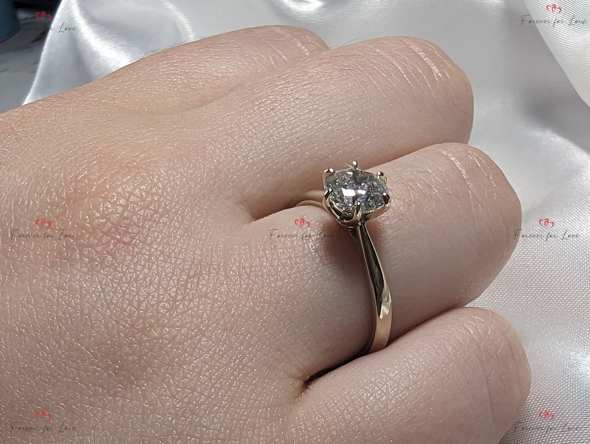 IGI Certified Round Lab Diamond Solitaire Ring
