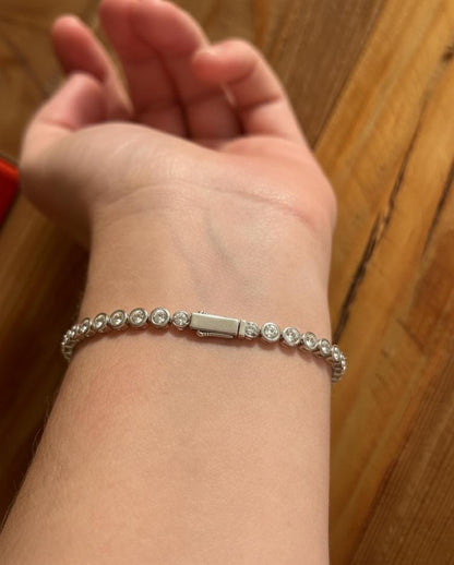 Lab grown Diamond Tennis Bracelet, Classic Diamond Bracelet, Bezel Set Diamond Tennis Bracelet, Solid Gold Lab Diamond Bracelet