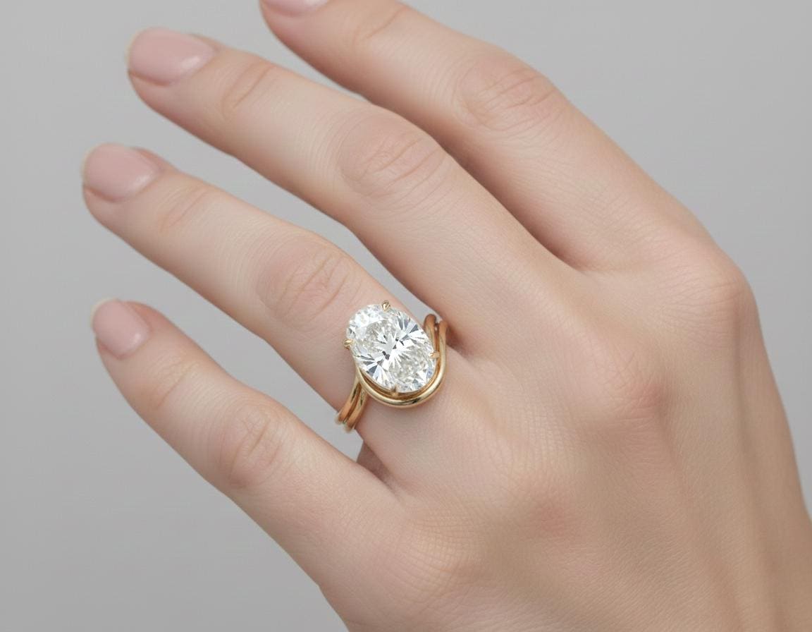 5 Ct IGI Certified Oval Lab Diamond Solitaire Engagement Ring Oval cut 1Ct Moissanite Brilliant Cut engagement ring in 935 Argentium Silver — custom handcrafted by Forever For Love